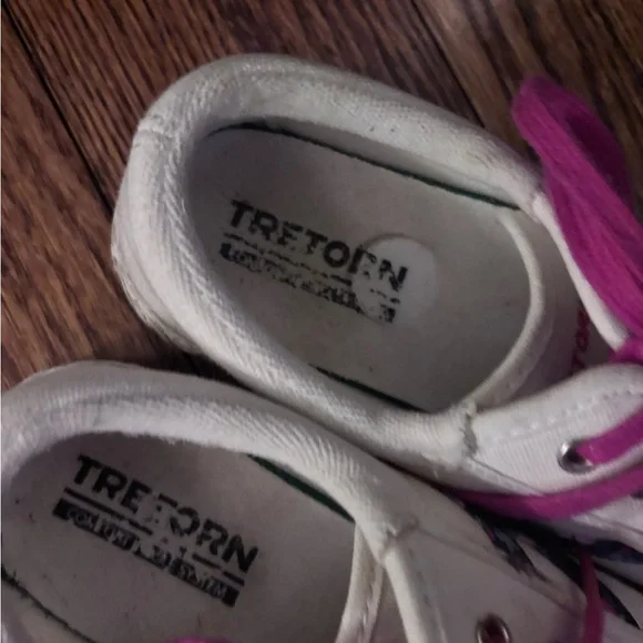 TRETORN Women's Nylite Plus Sneakers, White/Fuchsia/Floral Sz 7 - Picture 6 of 8